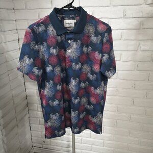 Goodfellow & Co. Men's Size Medium Blue with White Pink Tan Standard Polo